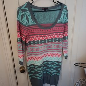 T/o Sweater Geometric Sweater Sz L